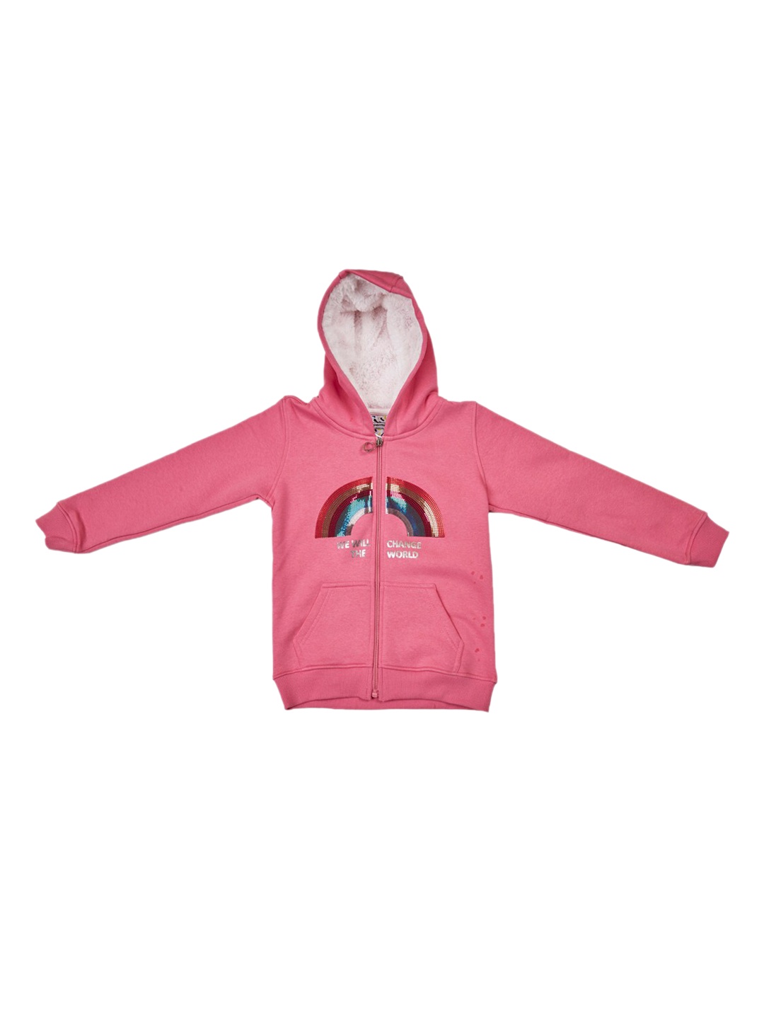 

Peppermint Girls Hooded Lightweight Padded Jacket with Patchwork, Pink