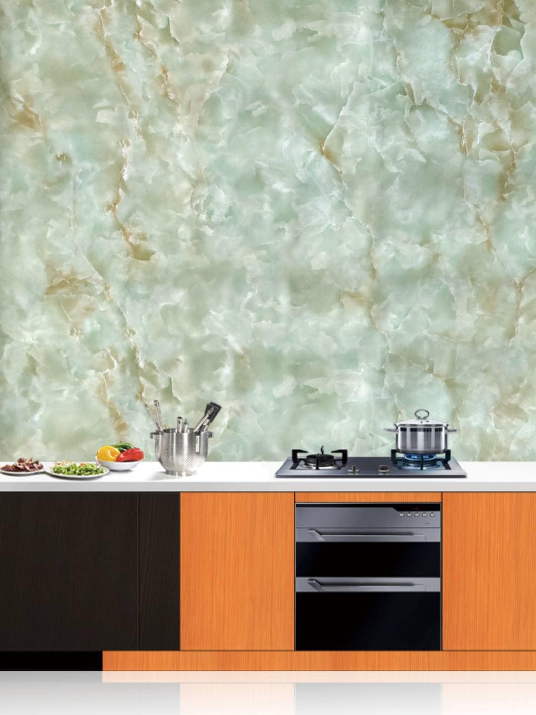 

Jaamso Royals Green Marble Pattern Waterproof Self Adhesive Decor Wallpaper