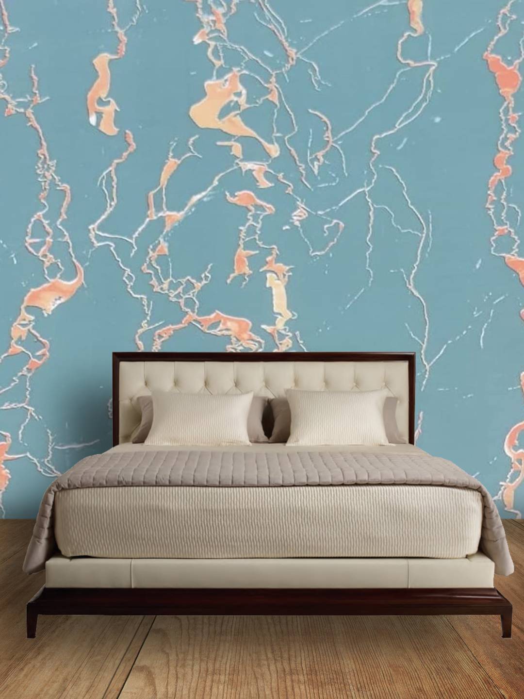 

Jaamso Royals Blue Marbel Design Peel and Stick Self Adhesive Wallpaper