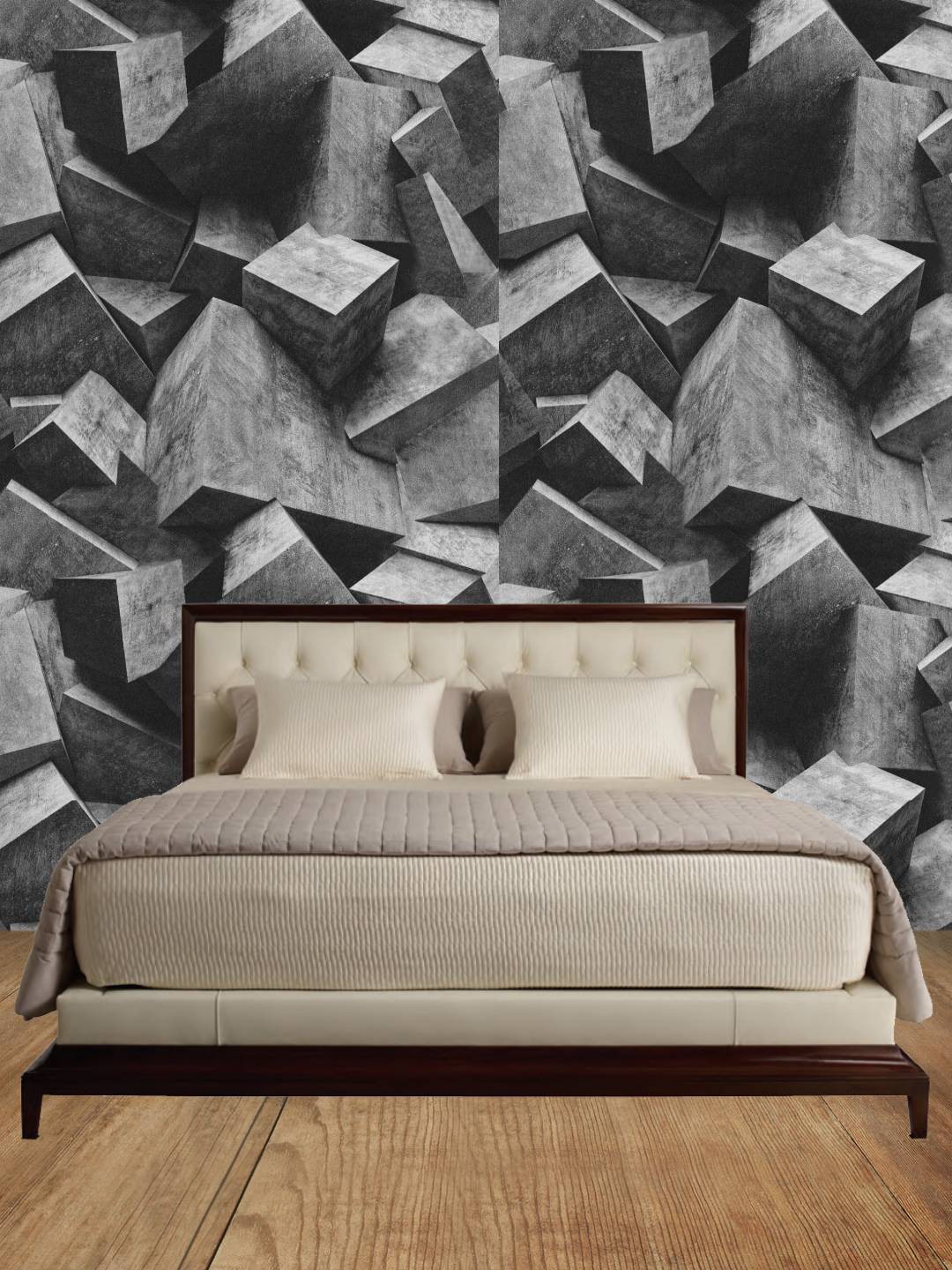 

Jaamso Royals Grey and Black Brick Stone Design Vinyl Wallpaper