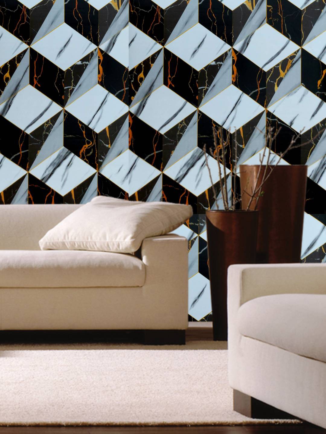 

Jaamso Royals Black & White Marble Pattern Waterproof Self Adhesive Decor Wallpaper