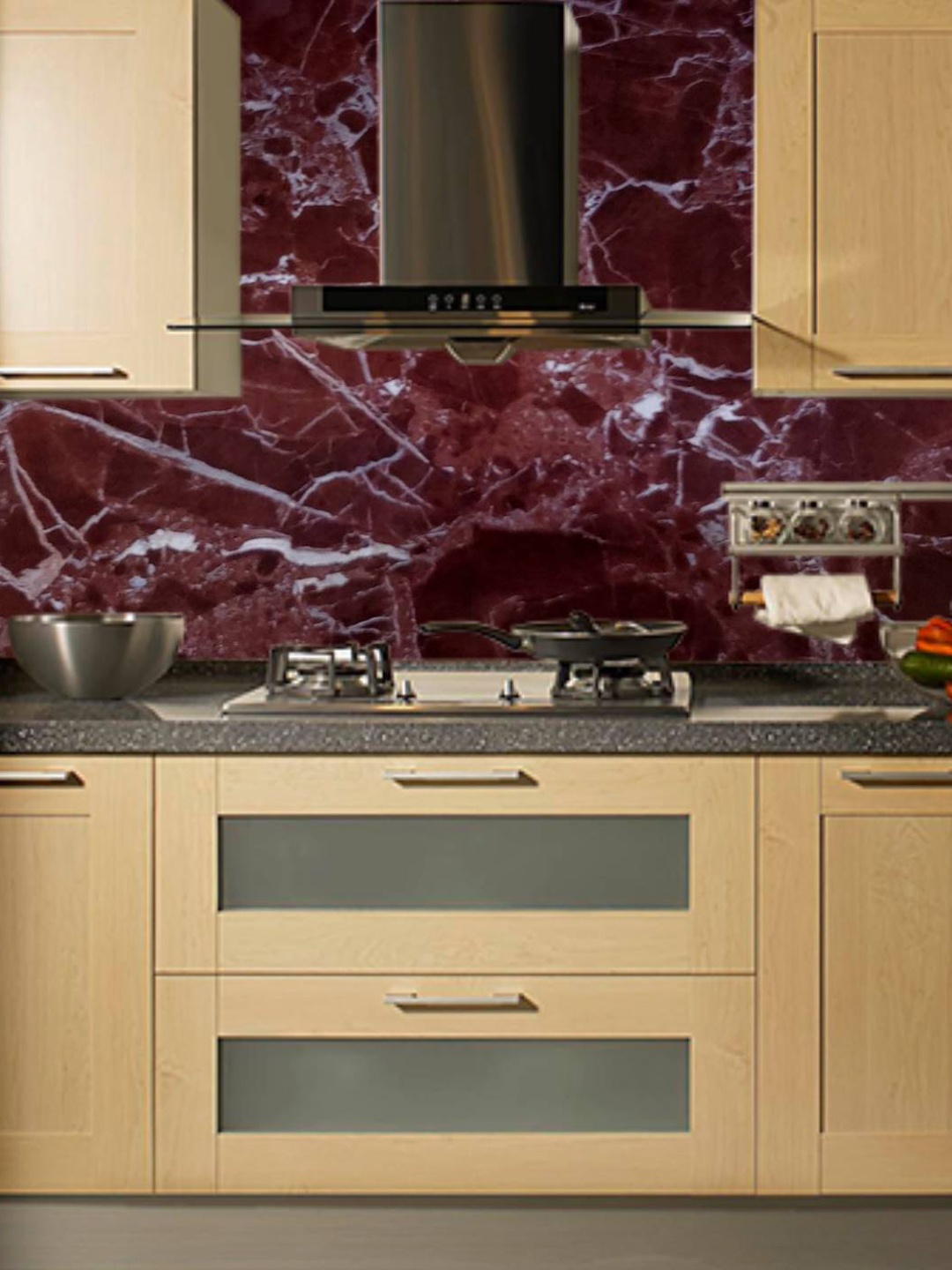 

Jaamso Royals Red Marble Self Adhesive and Waterproof Wallpaper