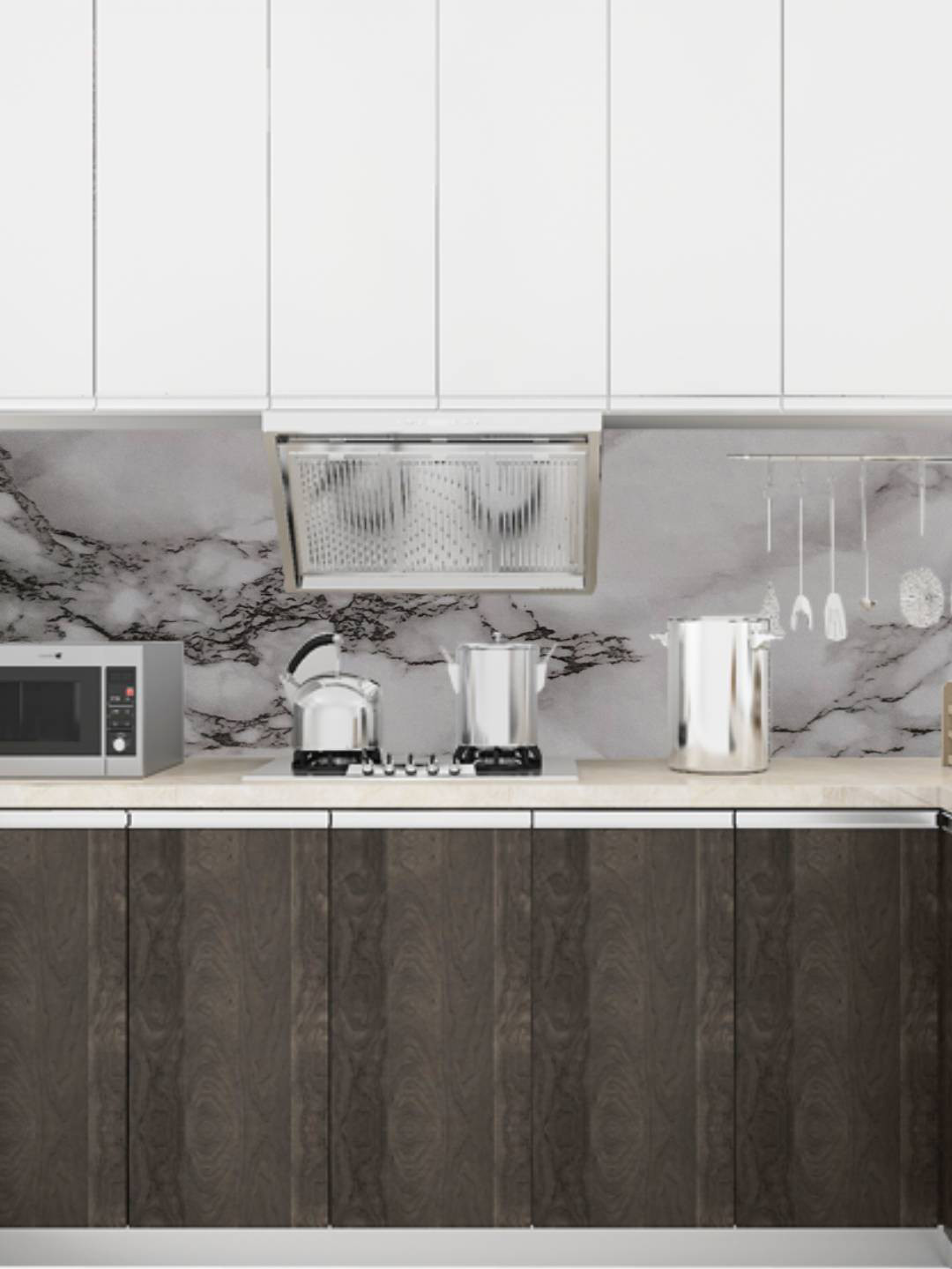 

Jaamso Royals Grey & Black Marble Pattern Waterproof Decoration Wallpaper