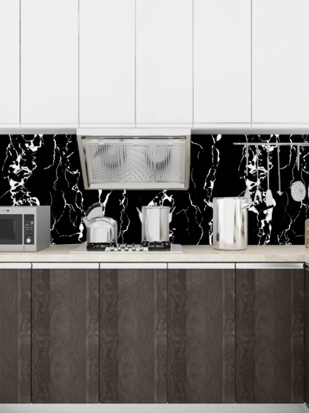 

Jaamso Royals Black & White Printed Water Proof Self-Adhesive Wall Sticker