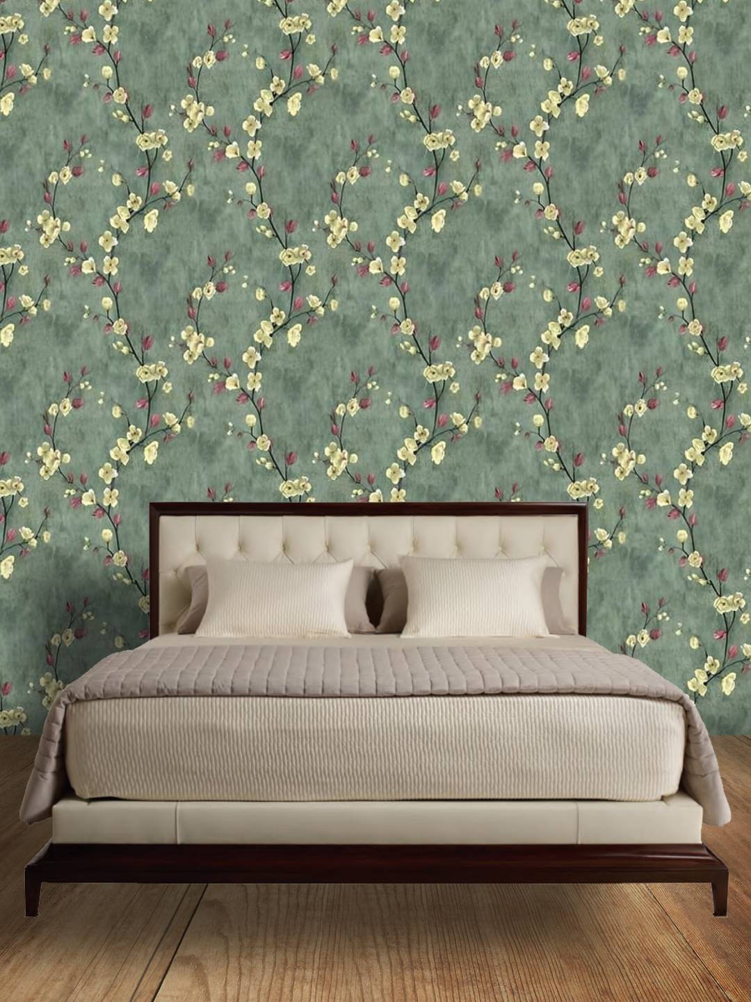 

Jaamso Royals Green Floral Printed Self-Adhesive Wall Sticker