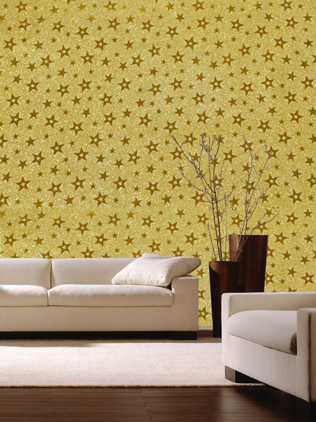 

Jaamso Royals Star Printed Self-Adhesive Wall Sticker, Yellow