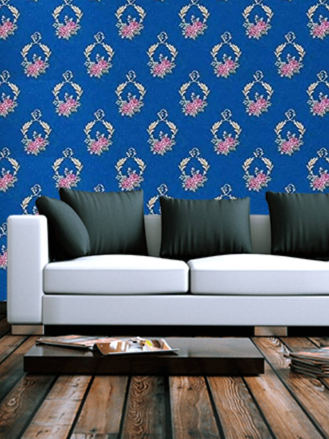 

Jaamso Royals Blue Floral Printed Self-Adhesive Wall Sticker