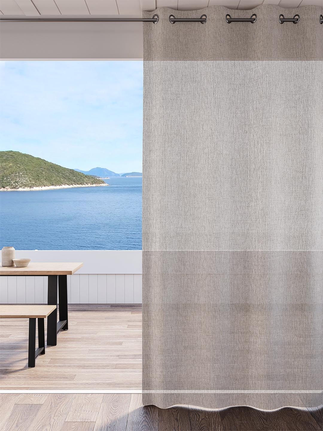 

DDecor Beige Sheer Long Door Curtain