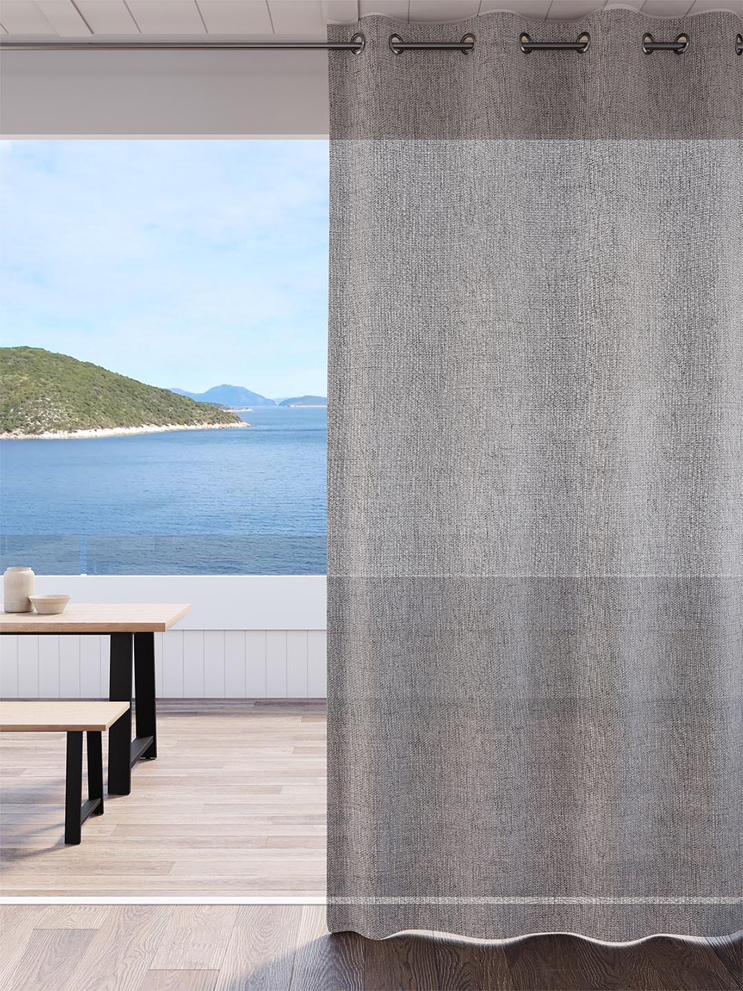 DDecor Grey Sheer Door Curtain