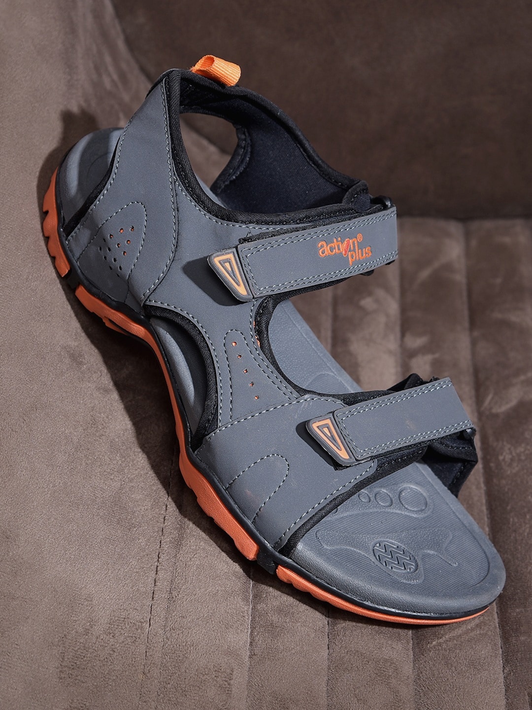 

Action Men Floater Sports Sandals With Velcro Closure, Grey