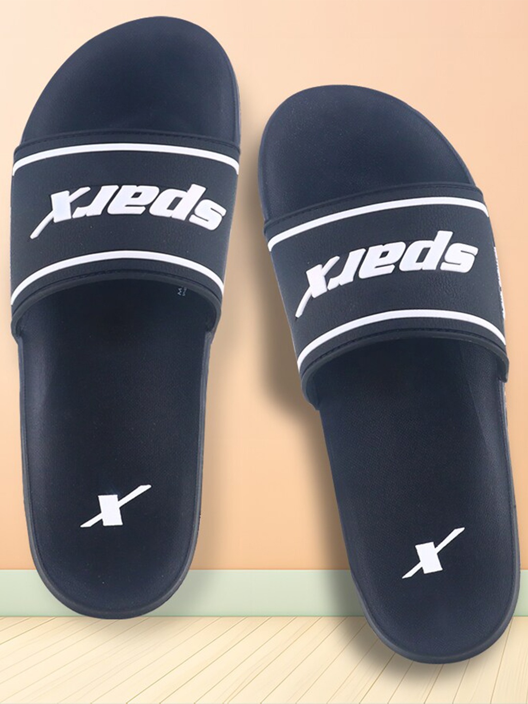 

Sparx Men Brand Logo Printed Sliders, Black