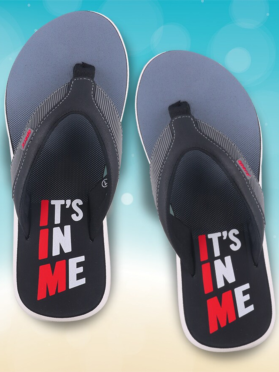 

Sparx Men Printed Thong Flip-Flops, Black