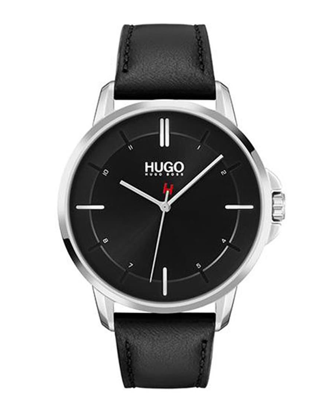 

HUGO Men Dial & Leather Straps Analogue Watch 01570137, Black