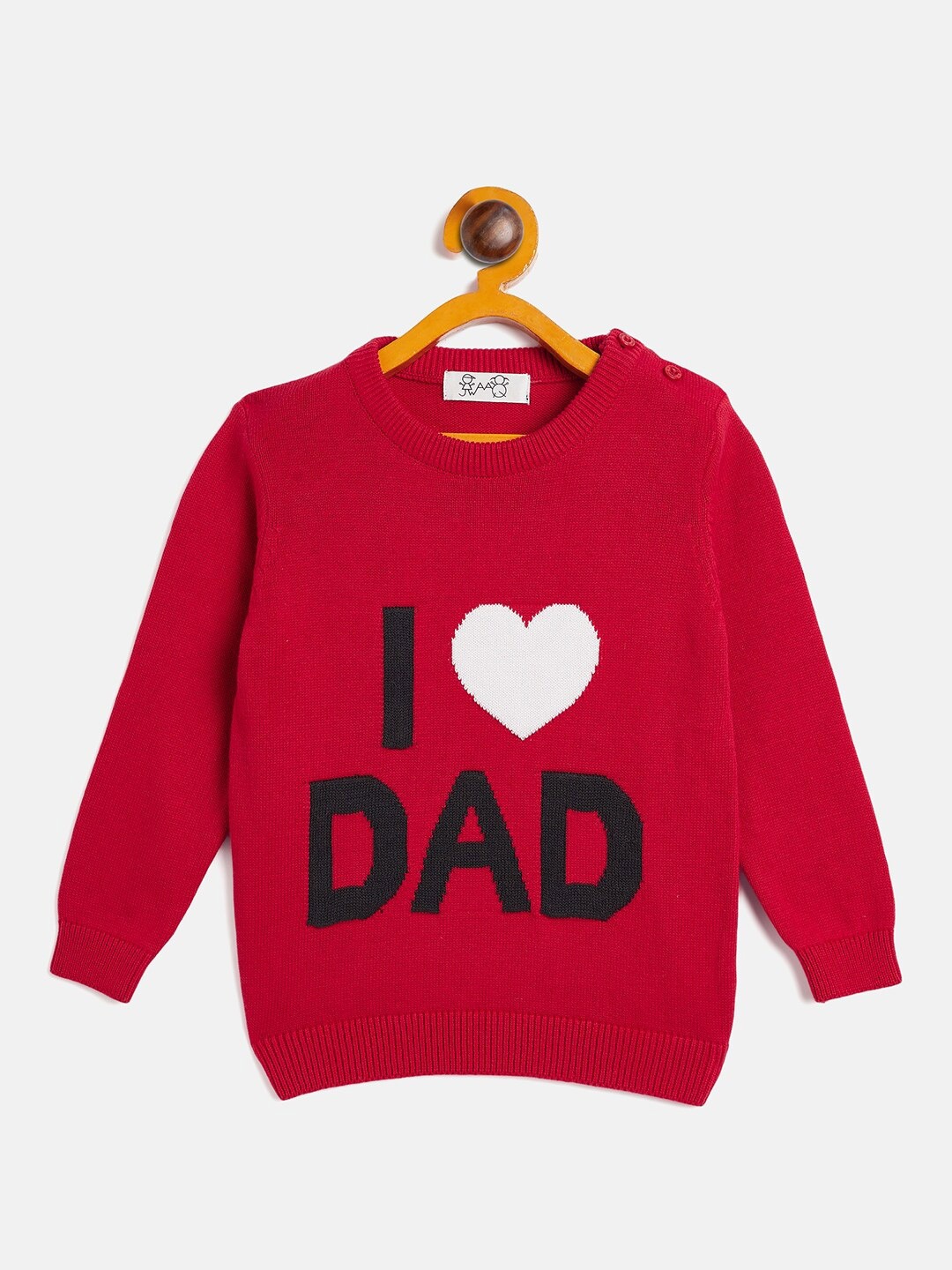 JWAAQ Kids Typography Printed Pullover, Red