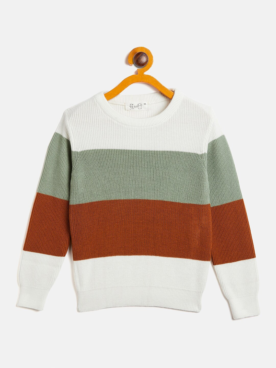 

JWAAQ Boys Striped Pullover, White