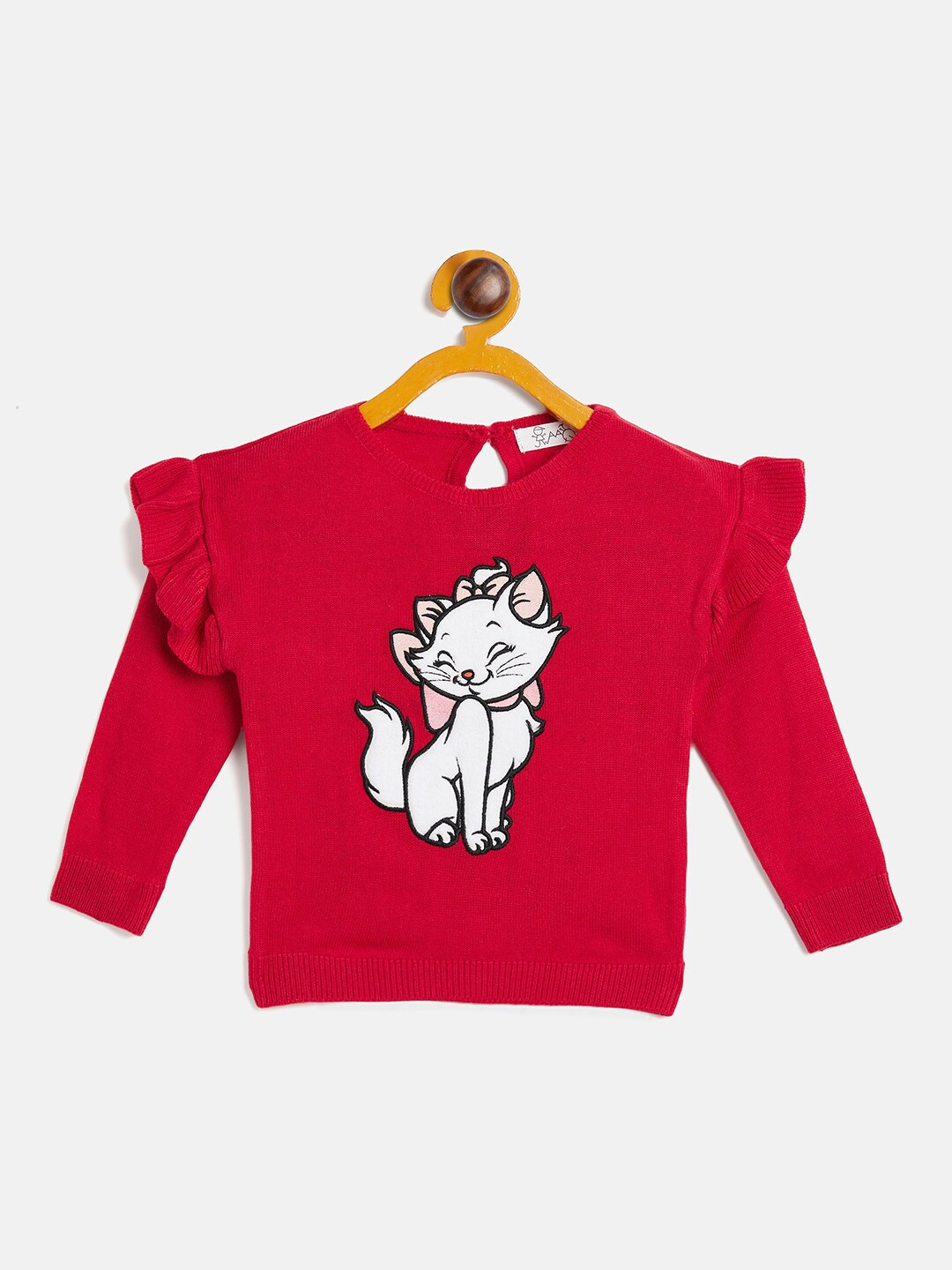 

JWAAQ Girls Graphic Printed Pure Cotton Pullover Sweaters, Red