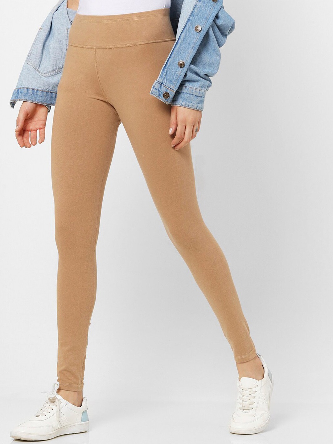

ADORNA Women Ankle Length Cotton Active Tights, Beige