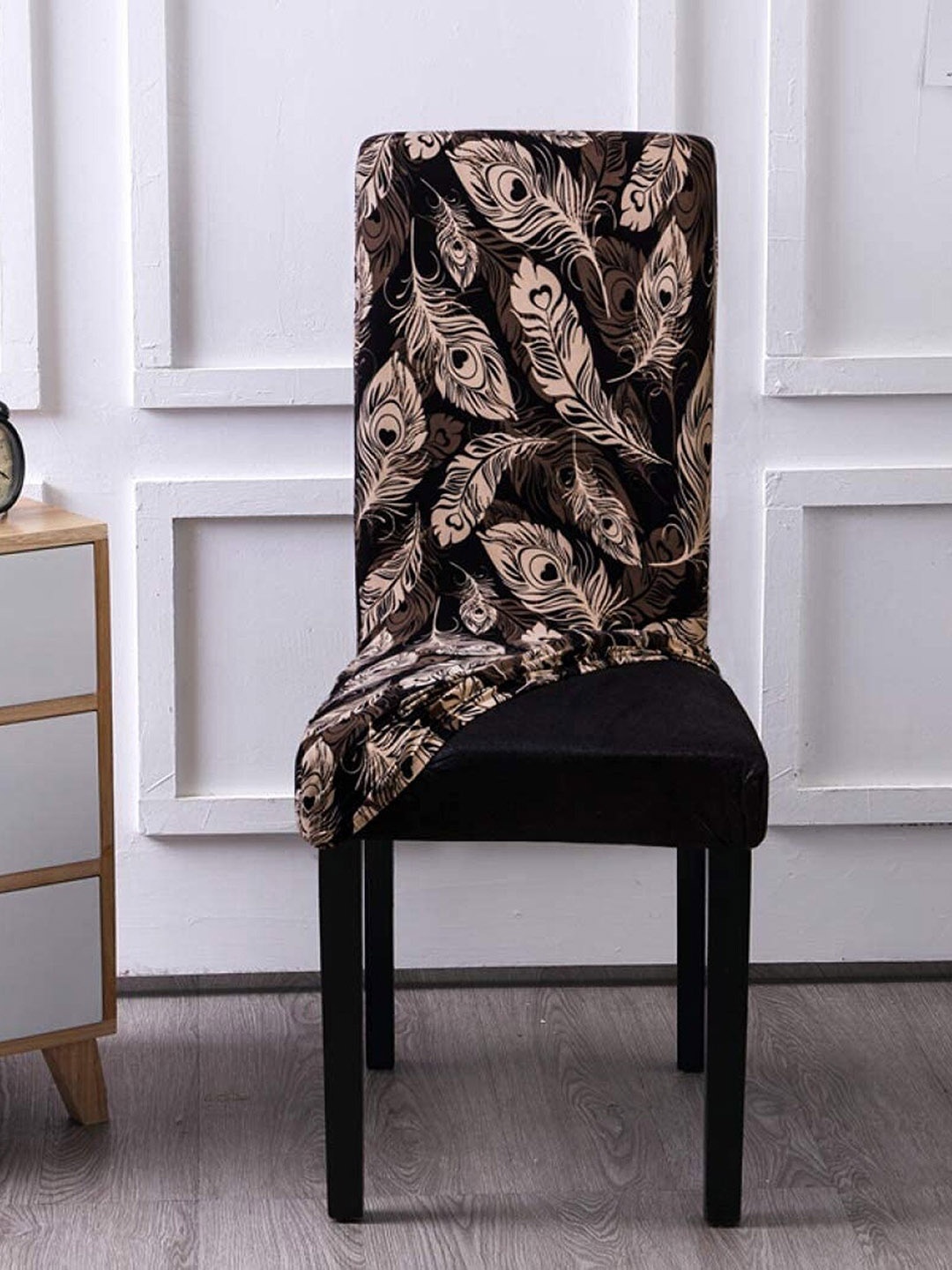 

Dakshya Industries Black & Brown 6 Pieces Printed Chair Covers