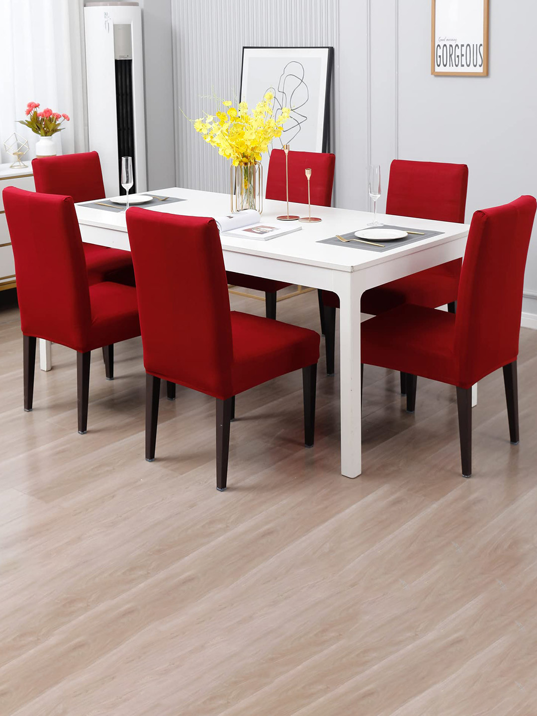 

Dakshya Industries Maroon 6 Pieces Chair Covers