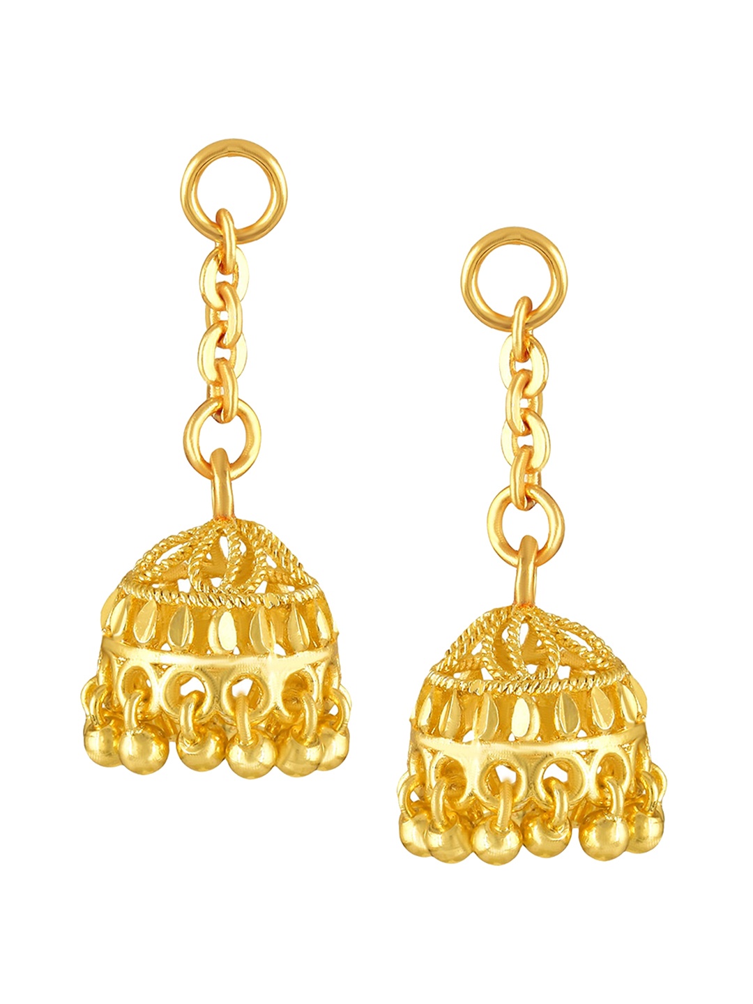 

Vighnaharta Gold-Plated Dome Shaped Jhumkas
