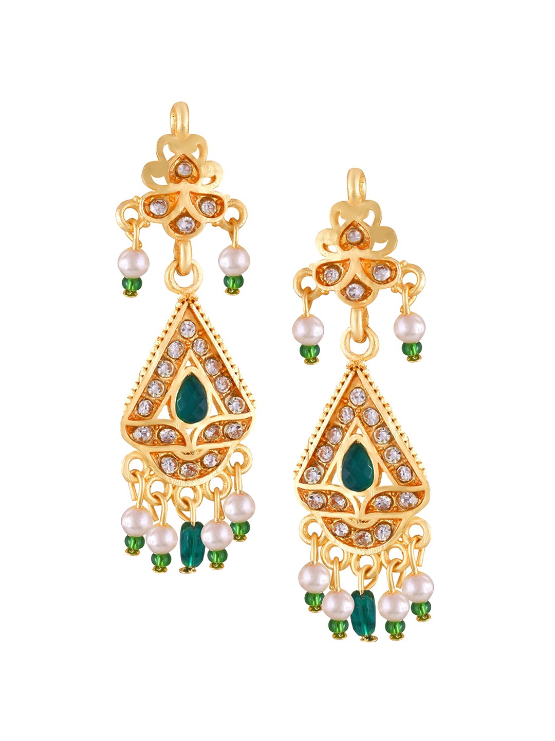 

Vighnaharta Gold-Plated Floral Jhumkas
