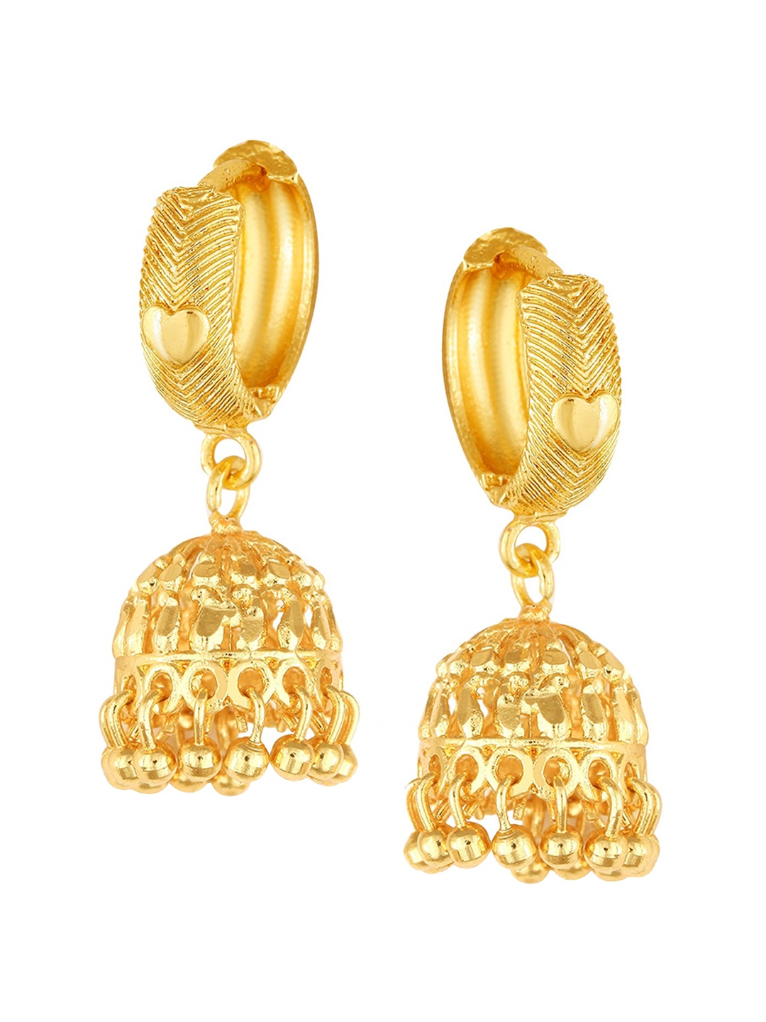 Vighnaharta Gold-Plated Dome Shaped Jhumkas