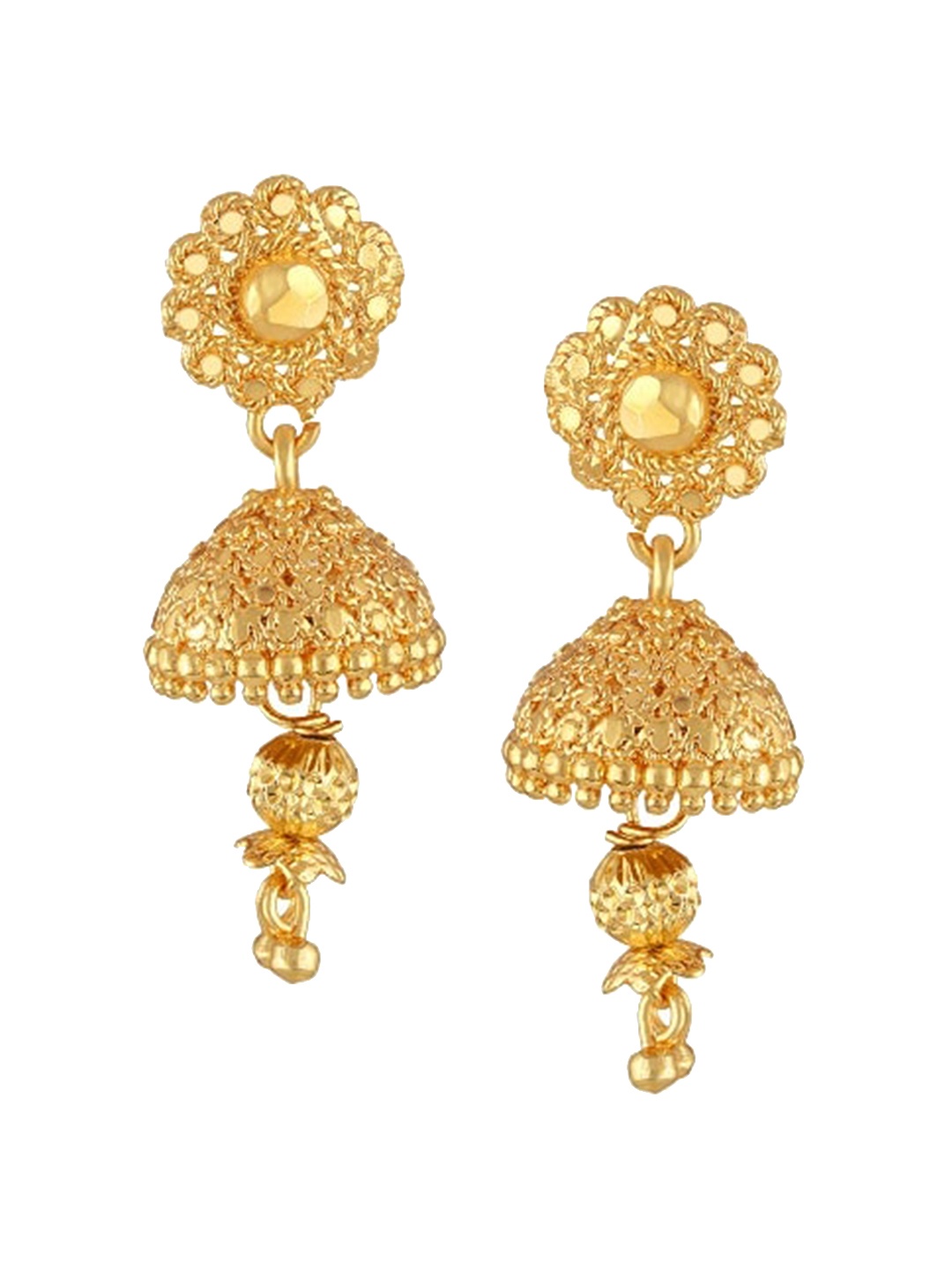 

Vighnaharta Gold-Plated Dome Shaped Jhumkas