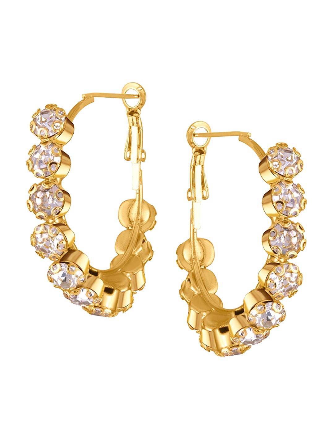 

Vighnaharta Gold-Plated Circular Hoop Earrings