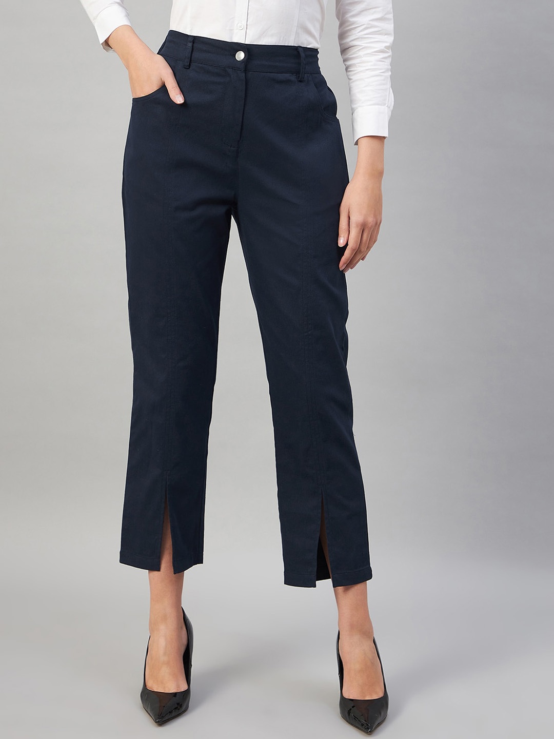 

Chemistry Tapered Fit High-Rise Trousers, Navy blue