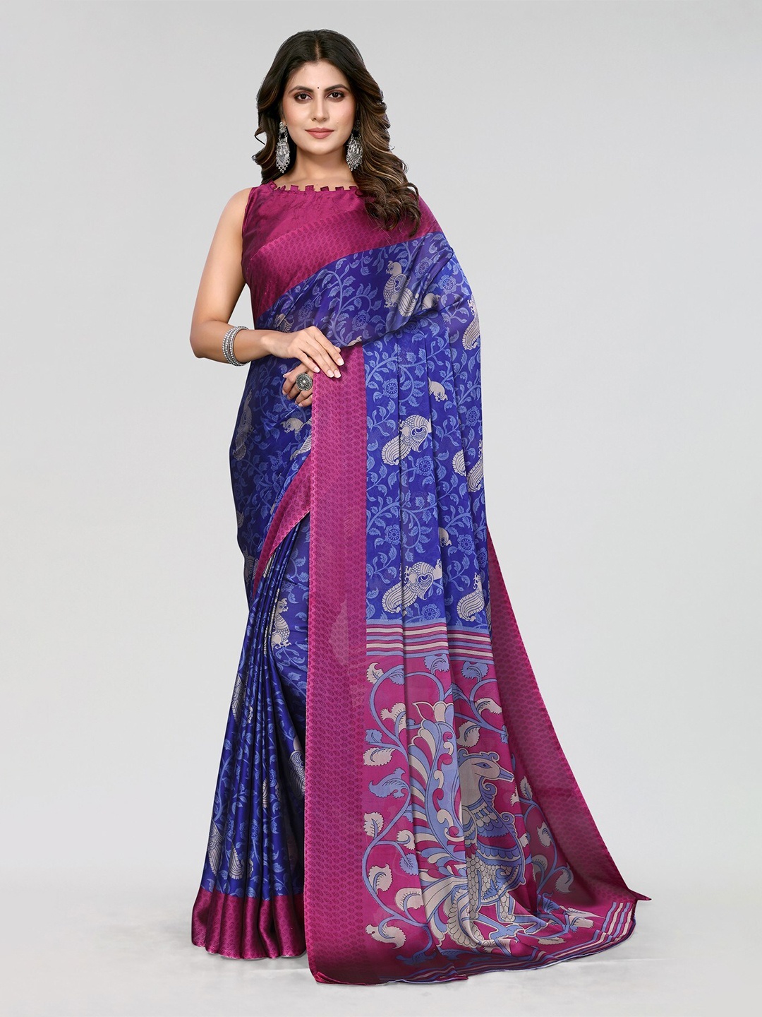 

Yashika Ethnic Motifs Printed Leheriya Saree, Purple