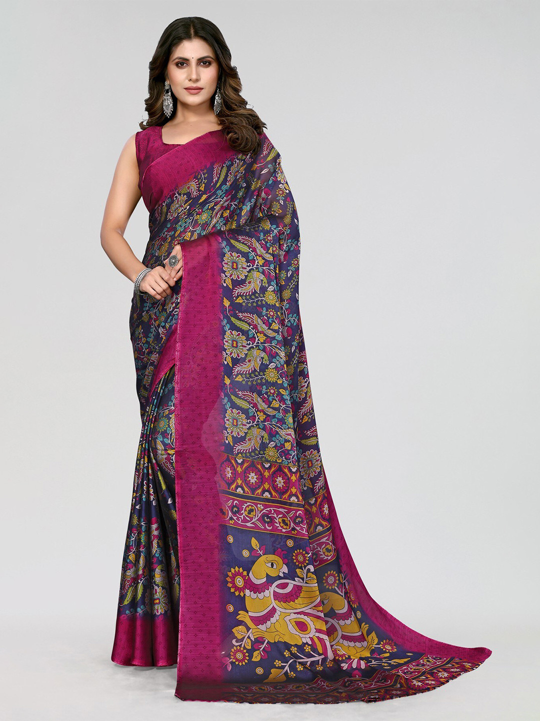 

Yashika Floral Printed Saree, Purple