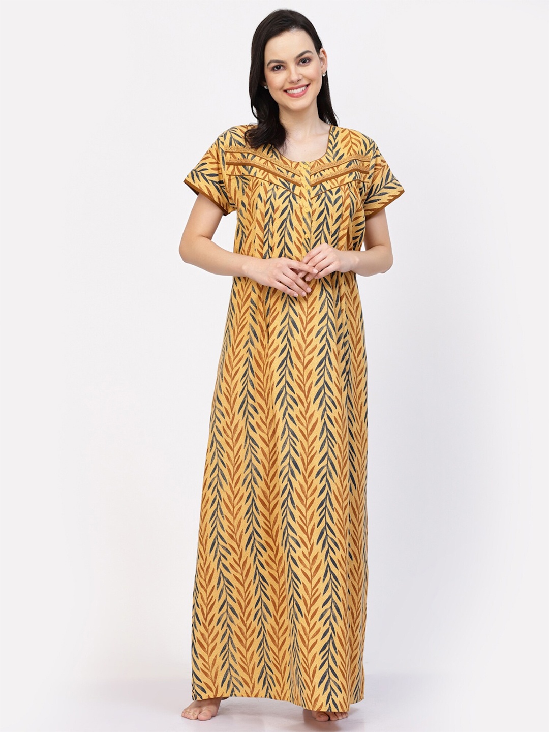 

Sweet Dreams Geometric Printed Maxi Nightdress, Yellow