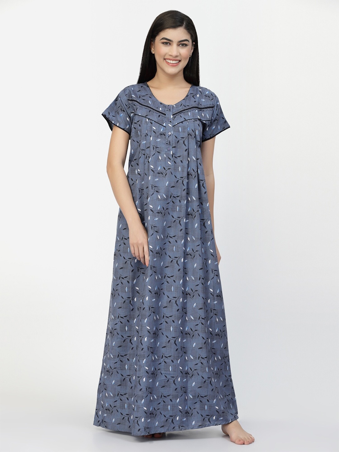 

Sweet Dreams Floral Printed Maxi Nightdress, Blue