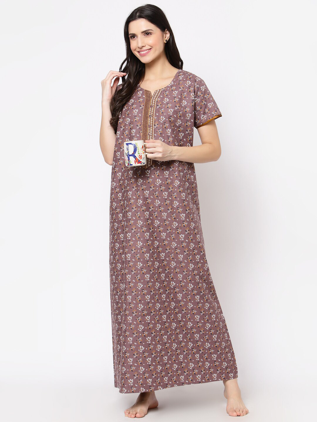 

Sweet Dreams Floral Printed Maxi Nightdress, Mauve