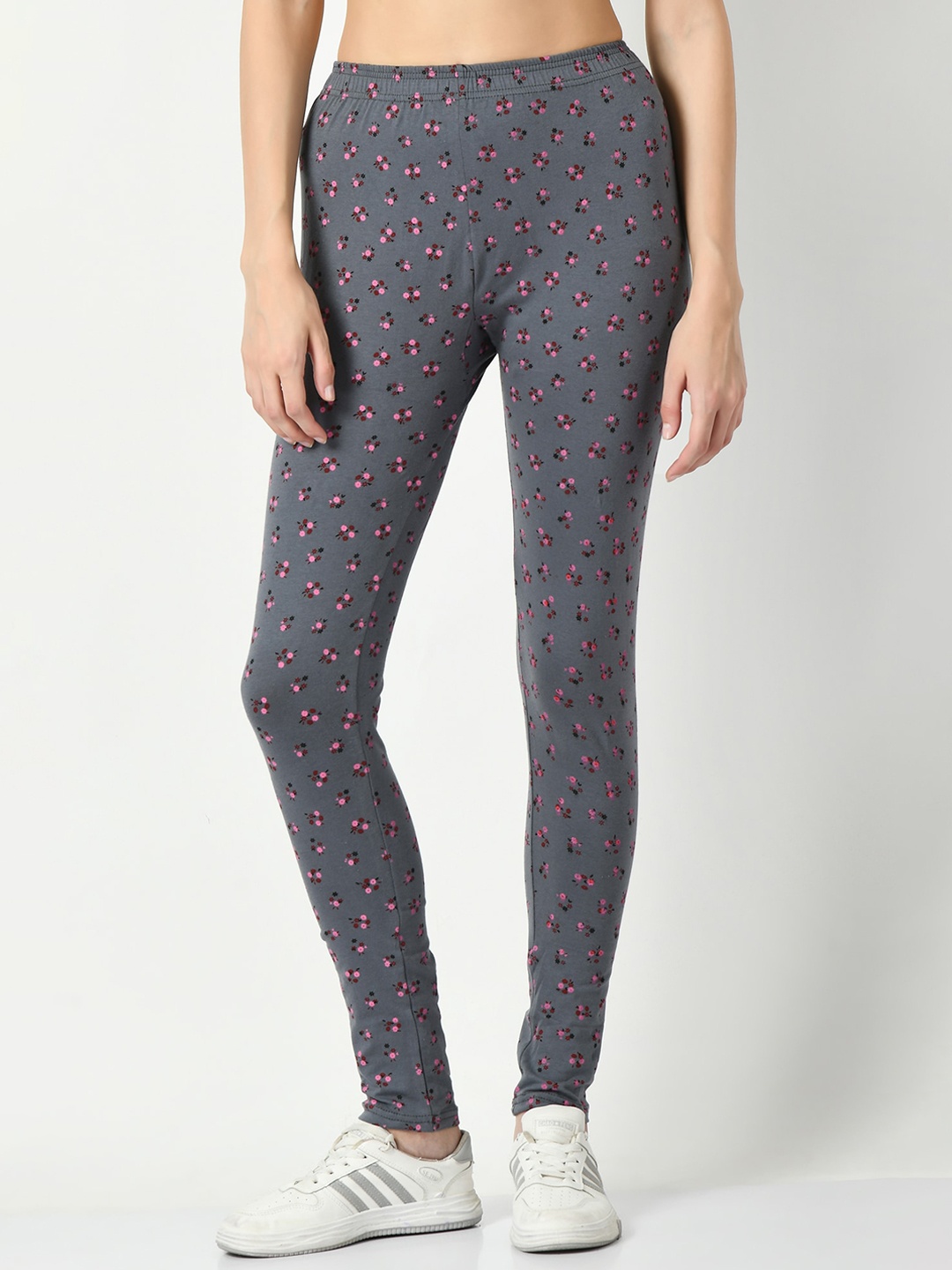 

BAESD Printed Slim-Fit Ankle Length Leggings, Grey