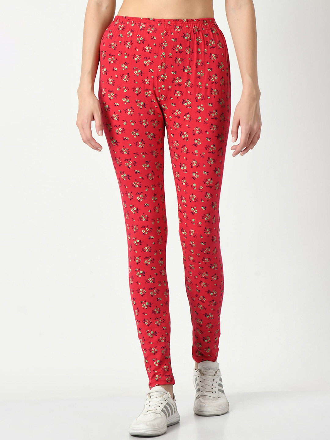 

BAESD Printed Slim-Fit Ankle Length Leggings, Red