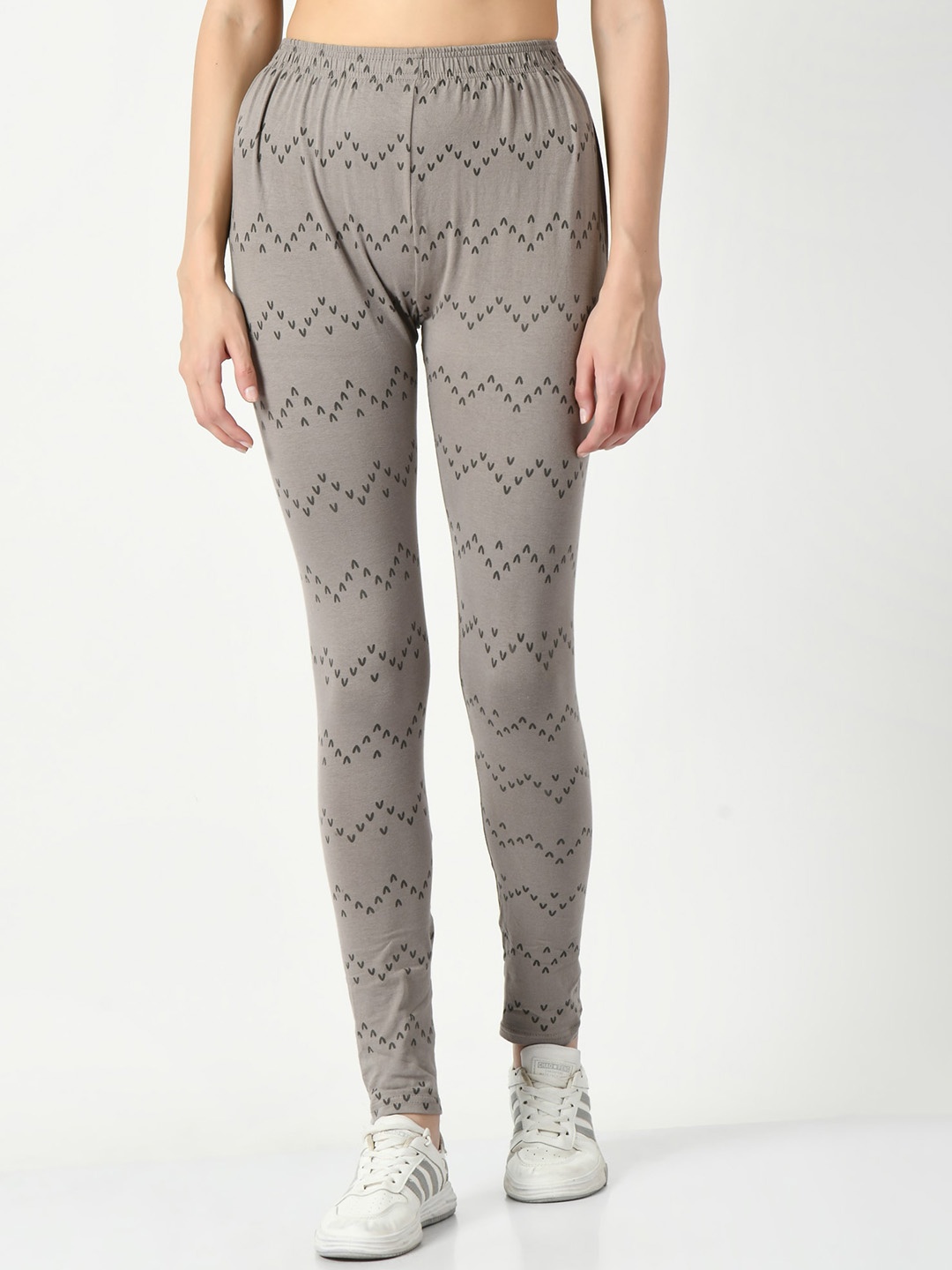 

BAESD Printed Slim-Fit Ankle Length Leggings, Grey