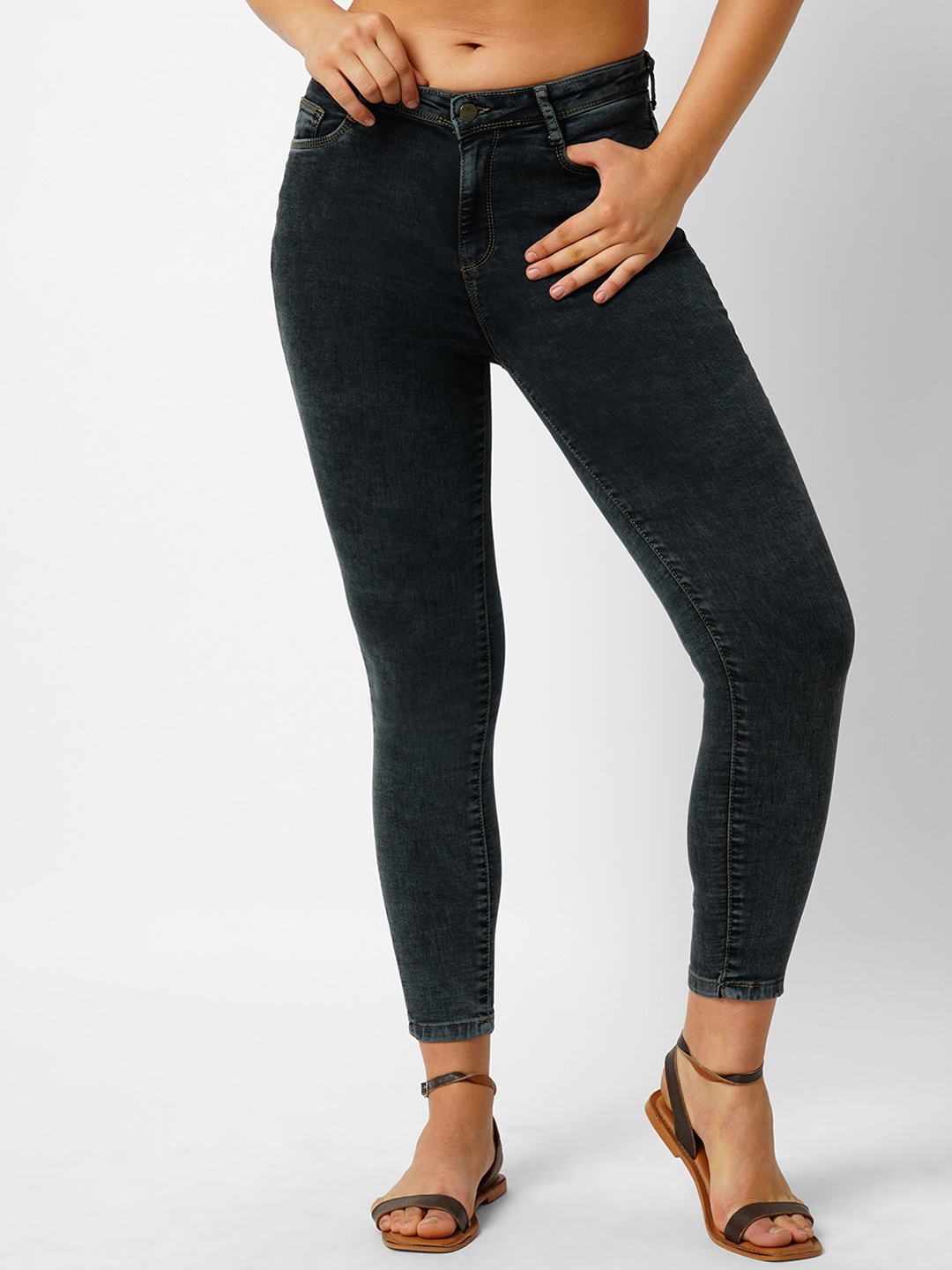 

Kraus Jeans Women Skinny Fit Stretchable Jeans, Grey