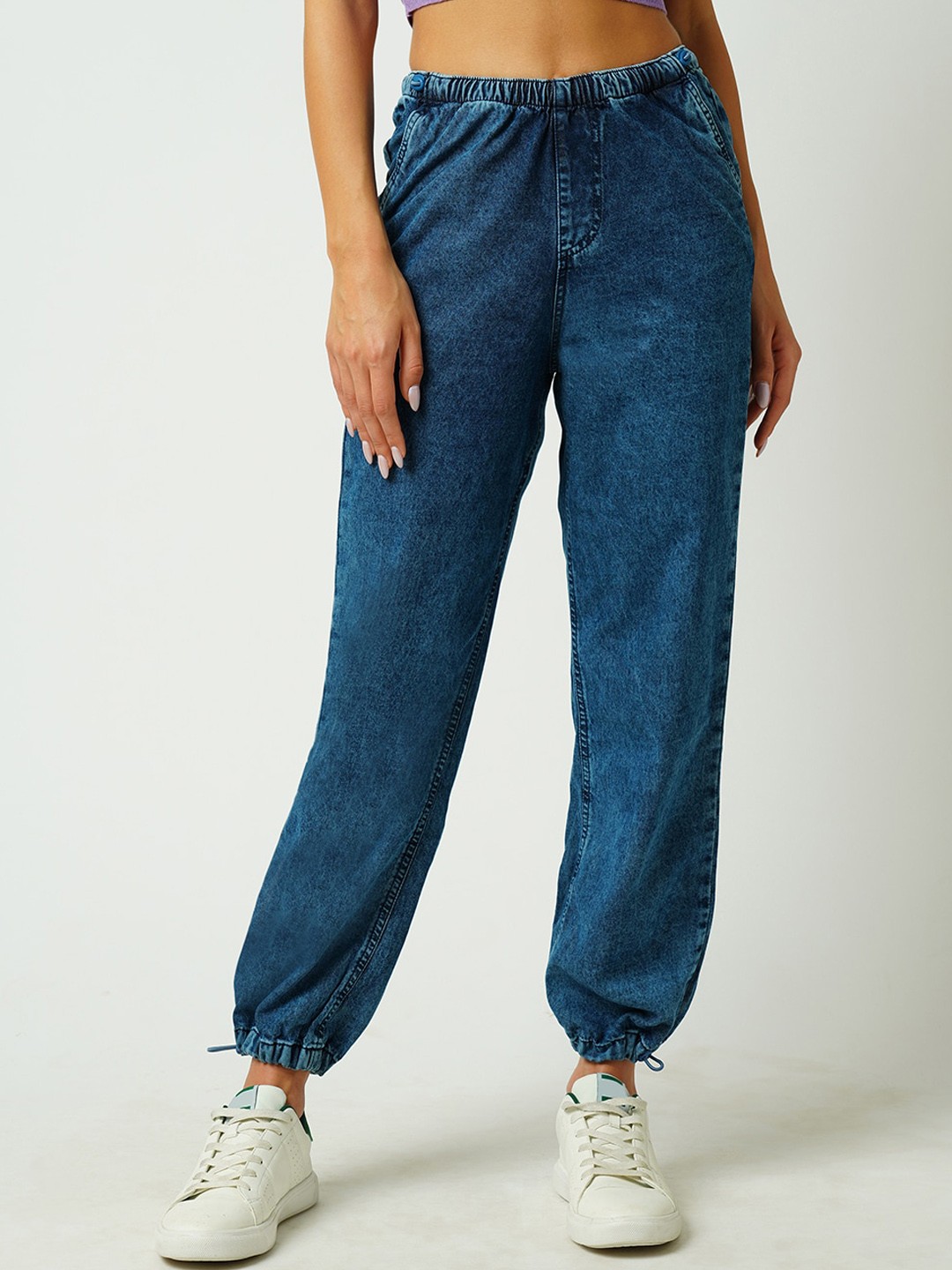 

Kraus Jeans Women Relaxed Fit High-Rise Stretchable Jeans, Blue