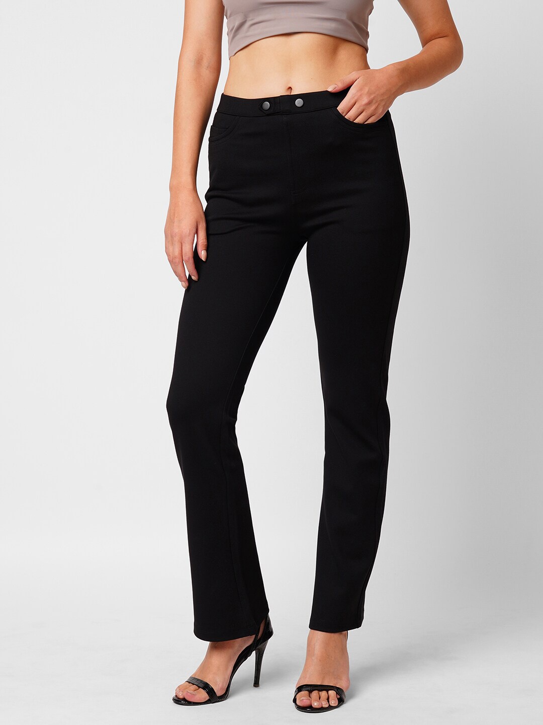 

Kraus Jeans Women Skinny Fit Treggings, Black
