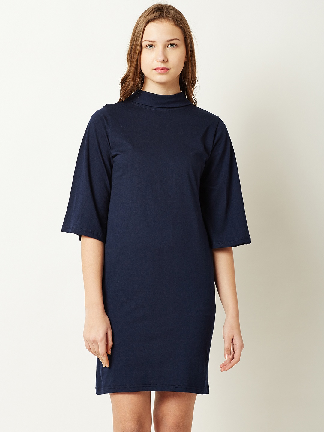 

Miss Chase Women Navy Blue Solid Sheath Dress