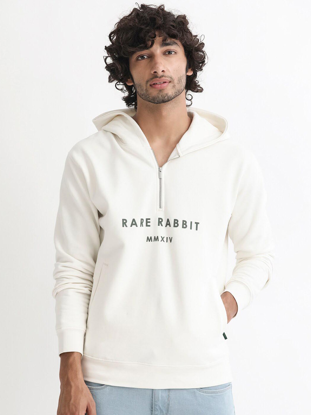 

RARE RABBIT Men Lorall Typography Printed Sweatshirt, Off white