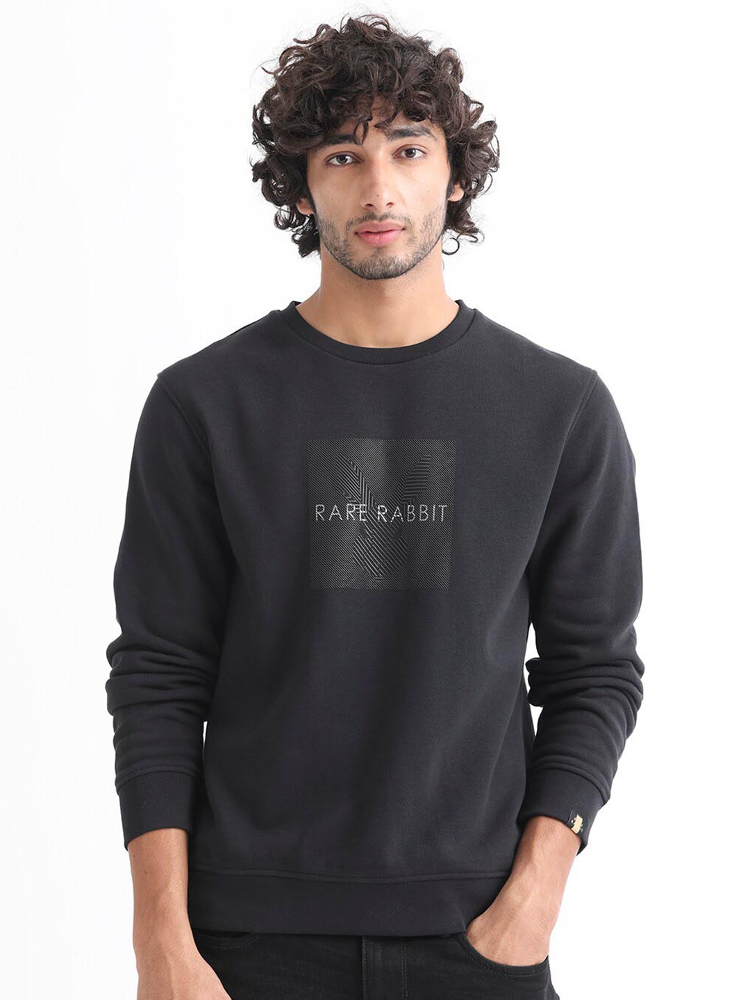 

RARE RABBIT Men Miranda Logo Print Sweatshirt, Grey