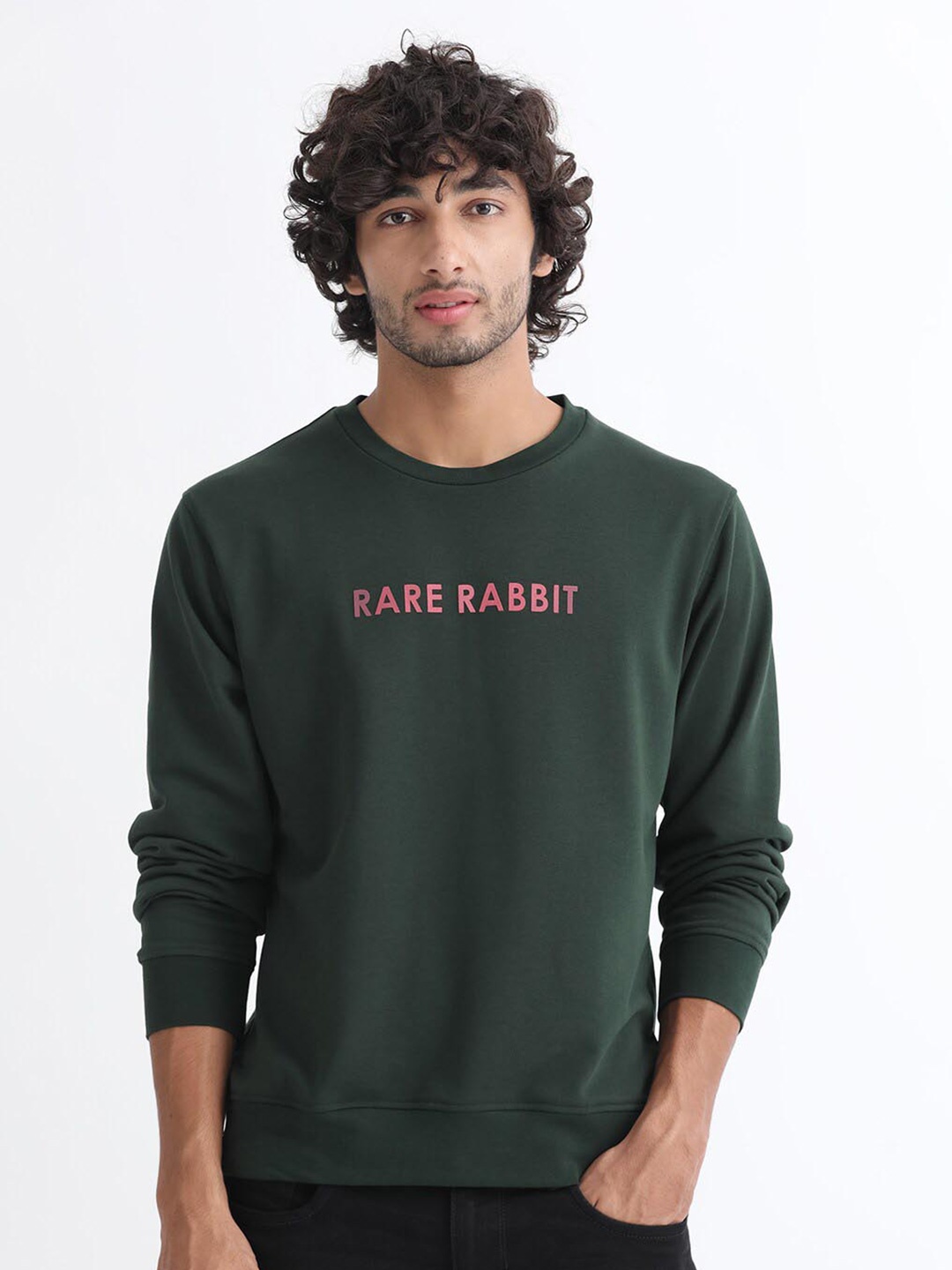 

RARE RABBIT Men Lintz Printed Sweatshirt, Green