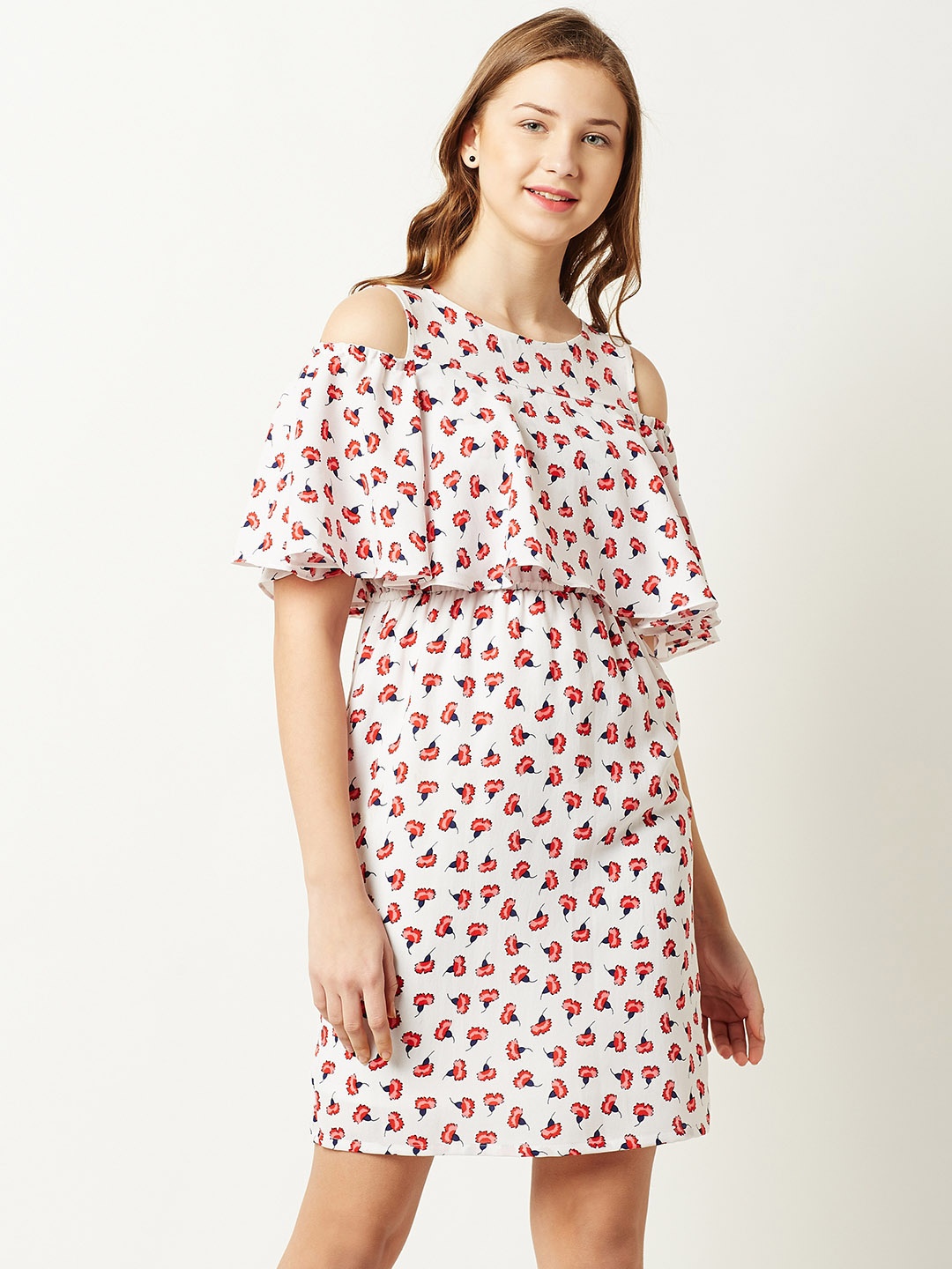 

Miss Chase Women White Printed Sheath Dress