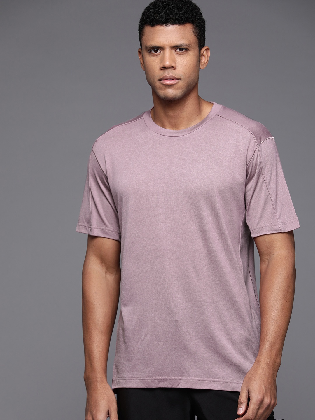 

ADIDAS Back Printed Yoga T-shirt, Mauve