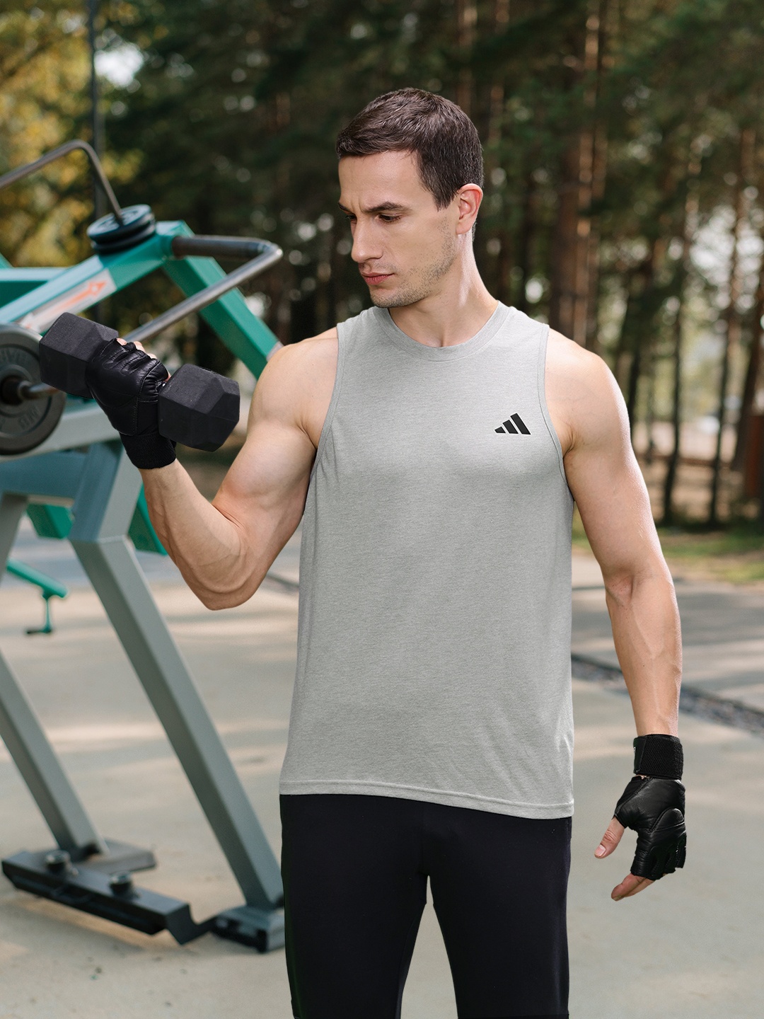 

ADIDAS Training Essential Slim Fit T-shirt, Grey melange