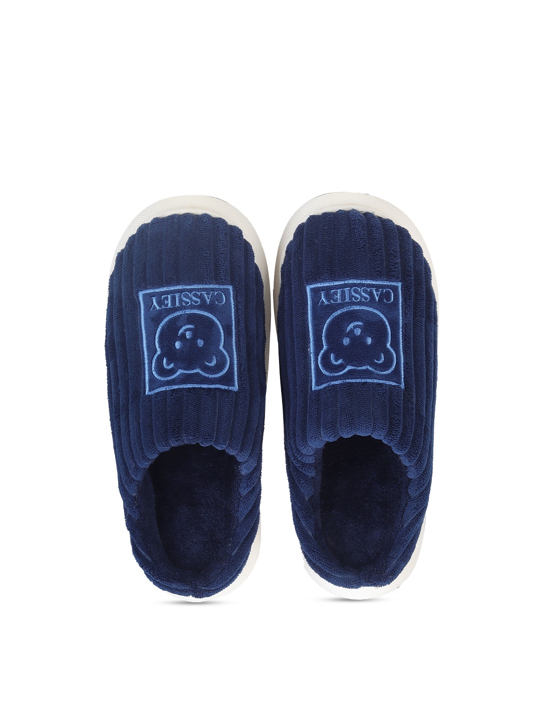 

CASSIEY Men Self Design Fur Room Slippers, Navy blue