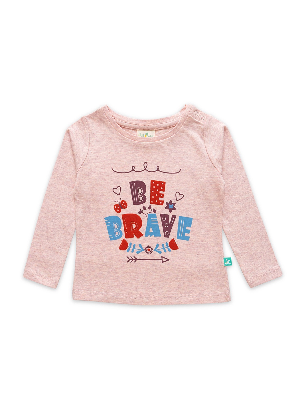 

JusCubs Infants Girls Girls Typography Printed Cotton T-shirt, Pink