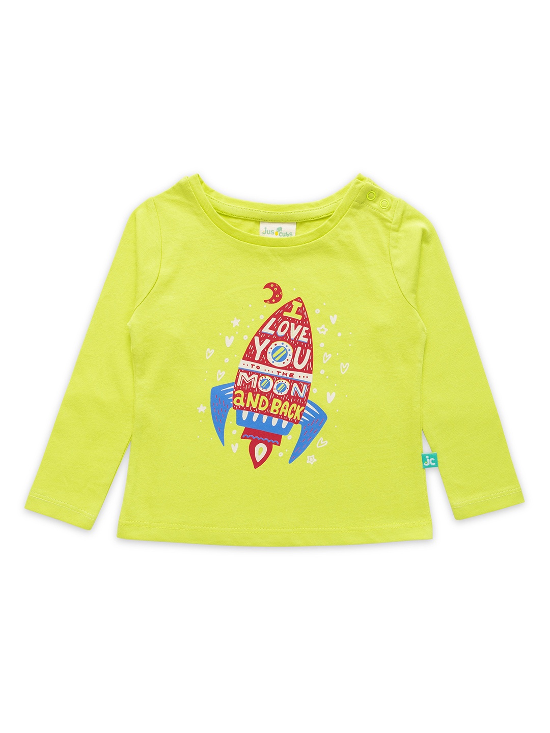 

JusCubs Girls Graphic Printed Cotton T-Shirt, Lime green